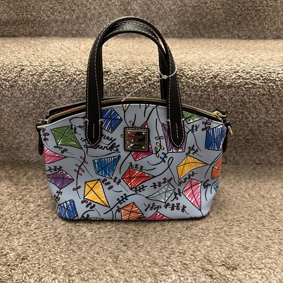 Dooney & Bourke Blue Kites Mini L Crossbody  Purse *missing Long Strap** - Picture 2 of 5